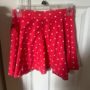 Skater skirt size M, forever 21, coral skirt with white polka dots